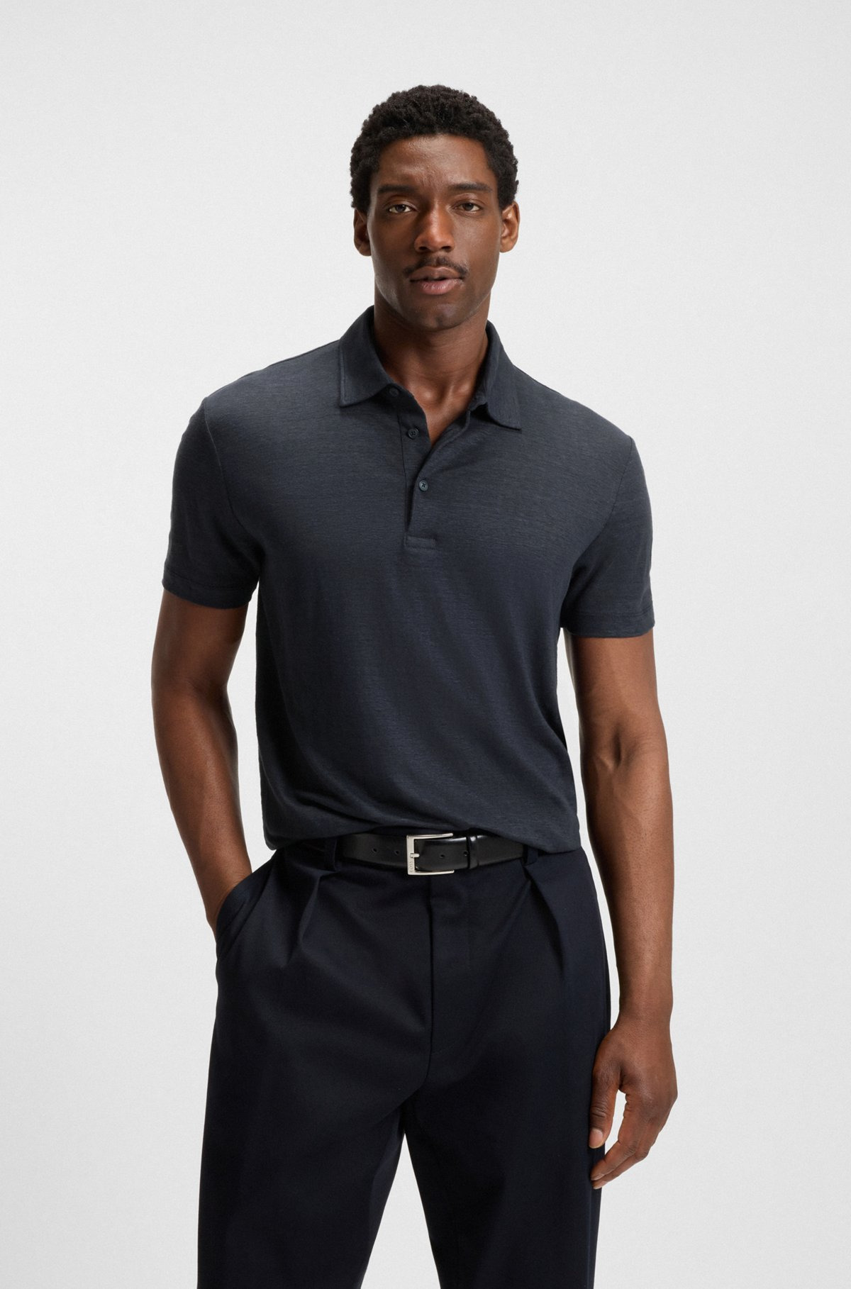 BECKHAM X BOSS POLO SHIRT IN LINEN - 2