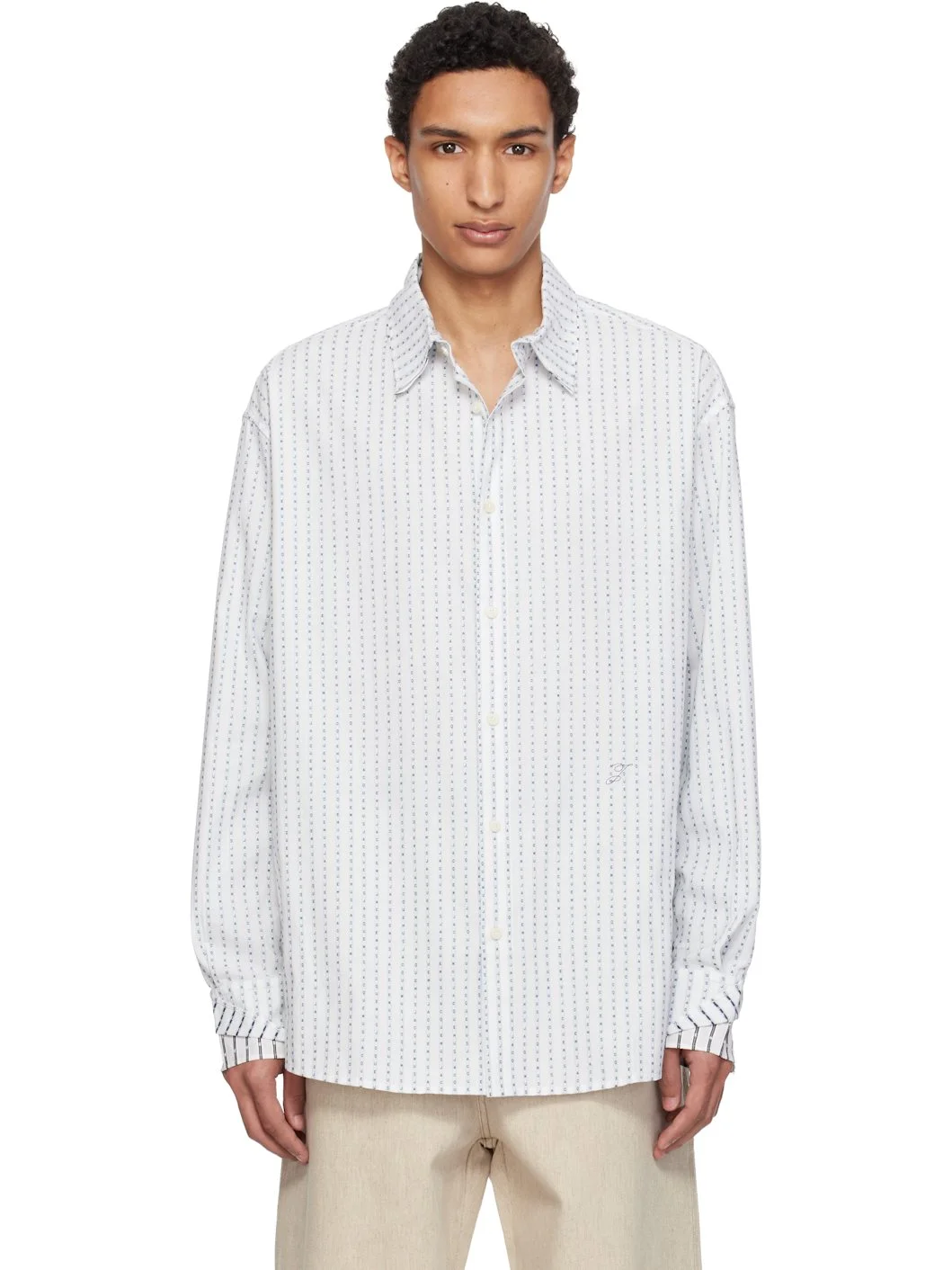 White & Blue 'The Letro' Shirt - 1
