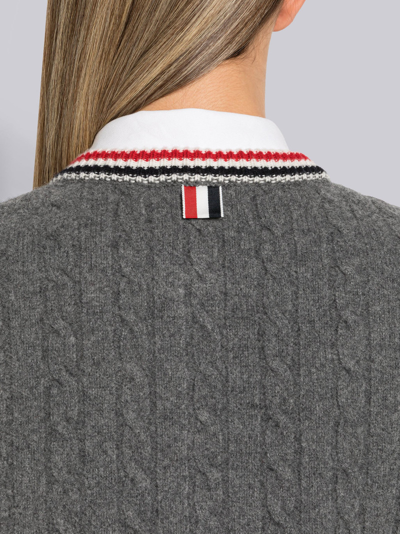 Cable Stitch Boiled Wool Framing Cardigan Jacket 6