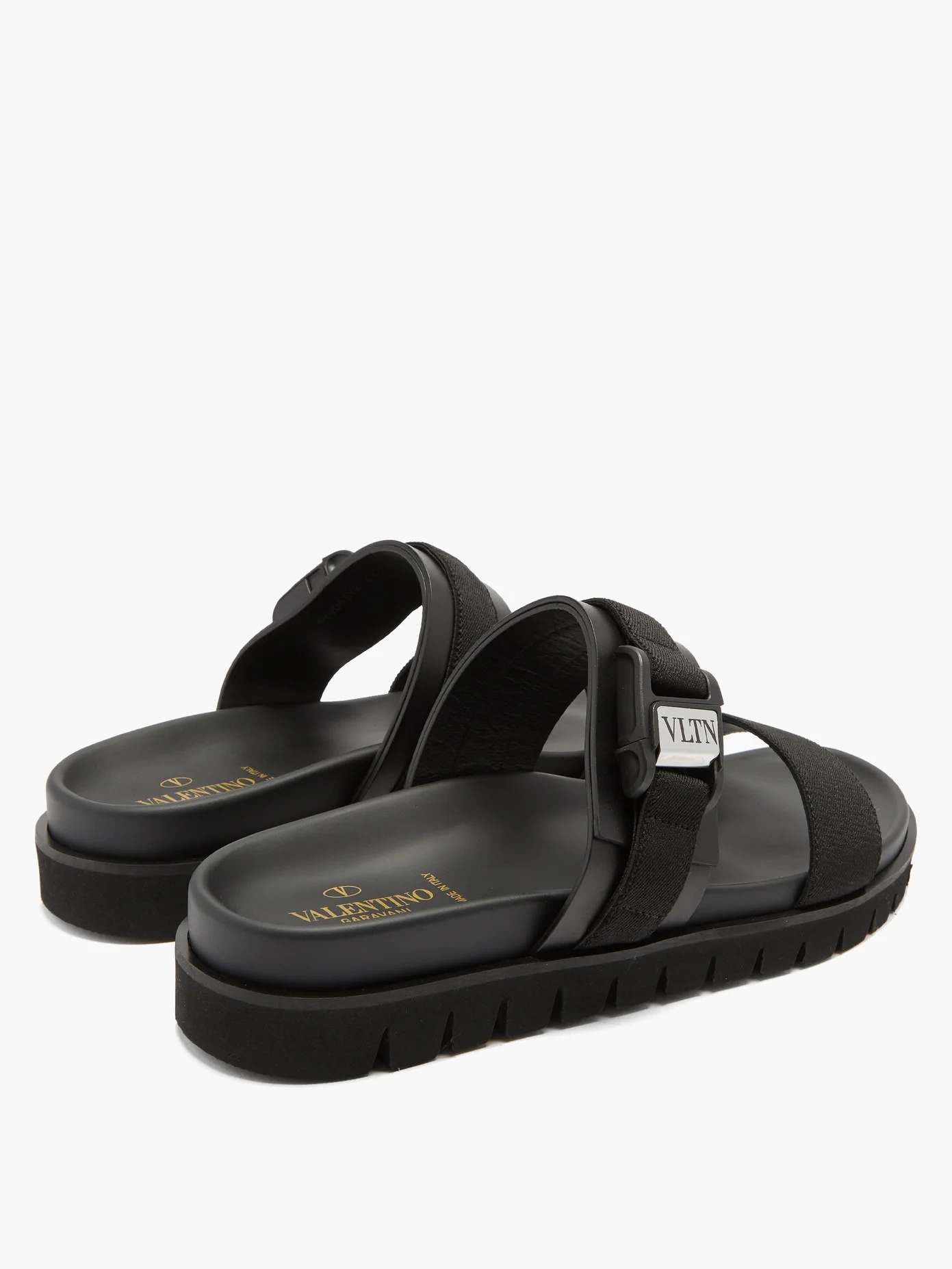 Logo-buckle leather sandals - 4