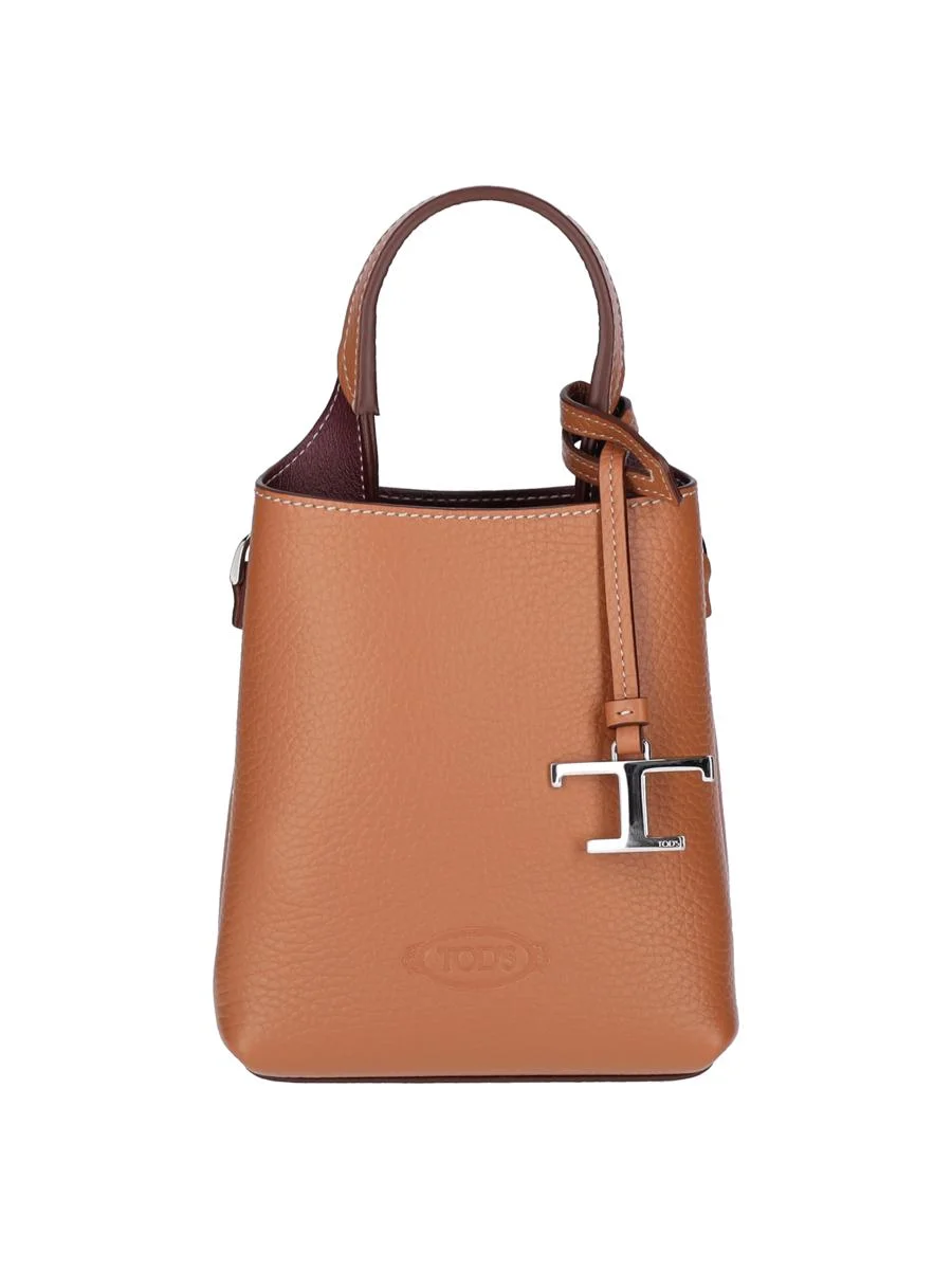 Tod'S TOD'S BROWN LEATHER HANDLE BAG - 1