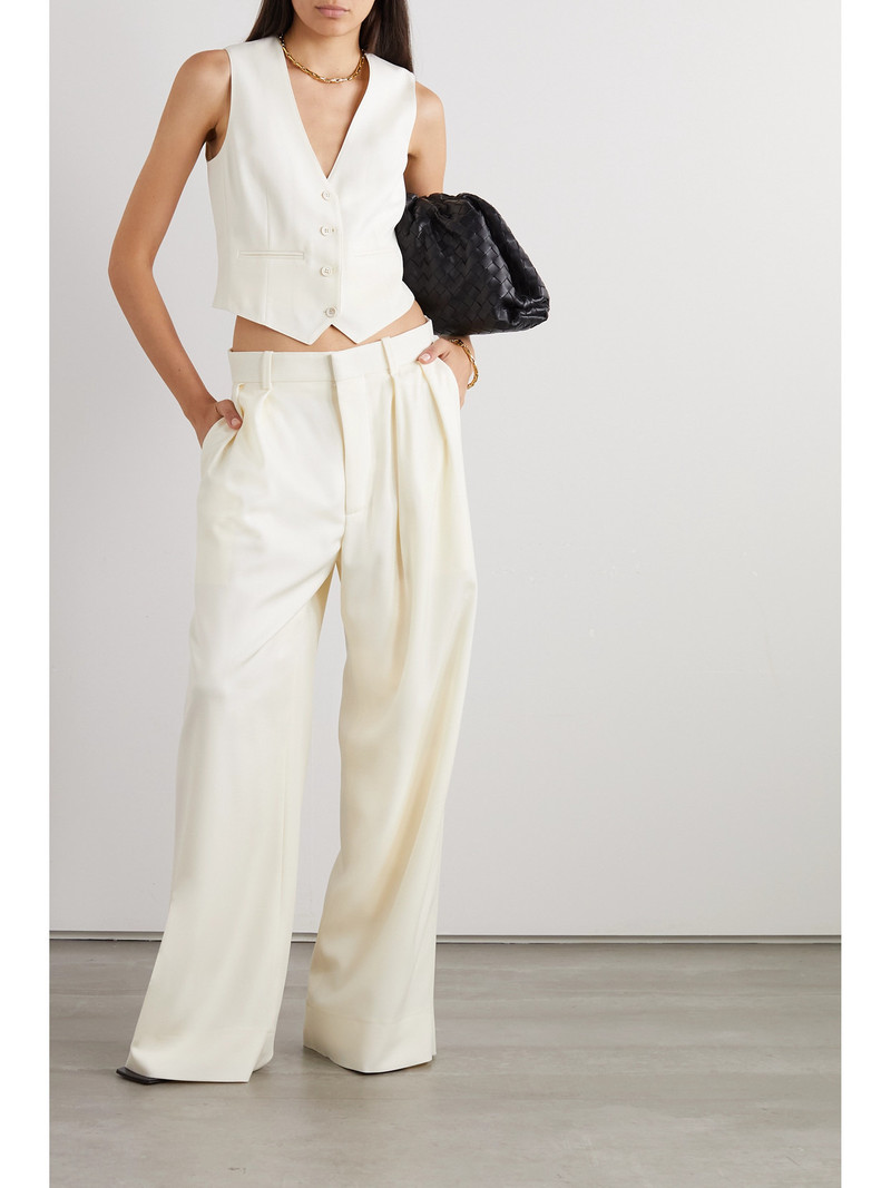 WARDROBE.NYC Pleated Grain De Poudre Wool Wide-leg Pants outlook
