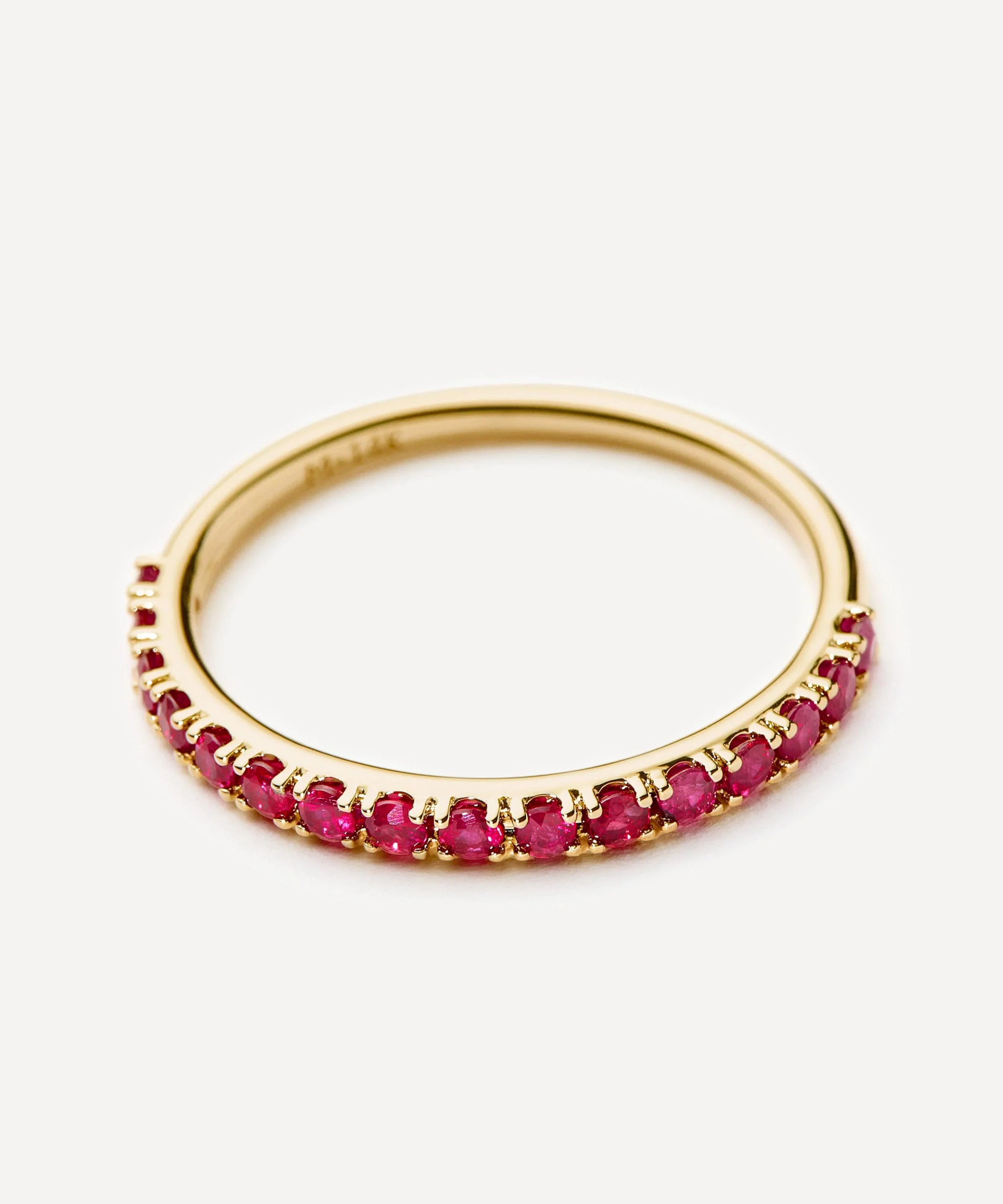 14ct Gold Fine Half Eternity Ruby Ring - 1