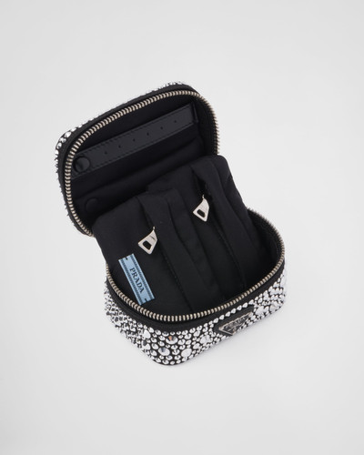 Prada Satin jewelry beauty case with crystals outlook