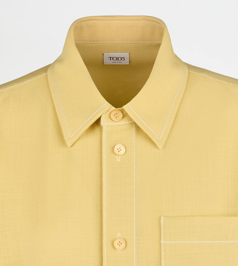 CROPPED SHIRT IN WOOL - YELLOW 6