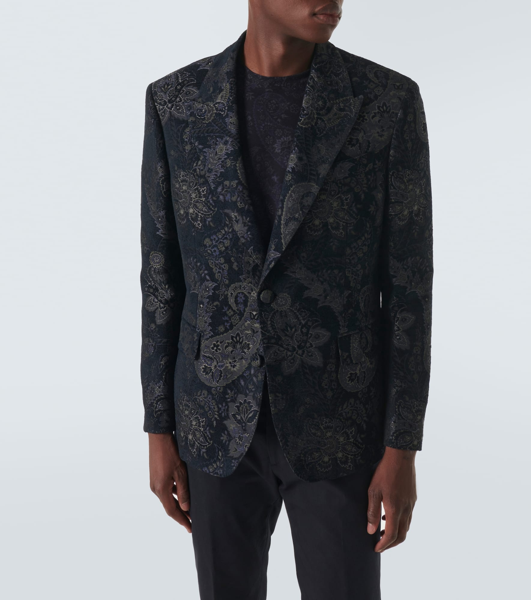 Jacquard velvet blazer - 3
