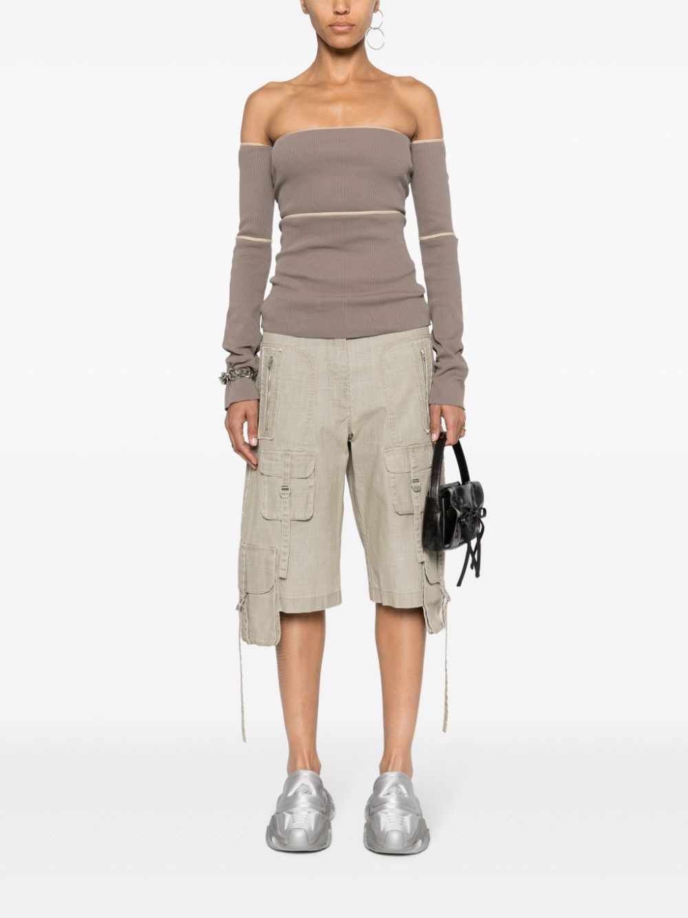 off-shoulder ribbed-knit top - 2