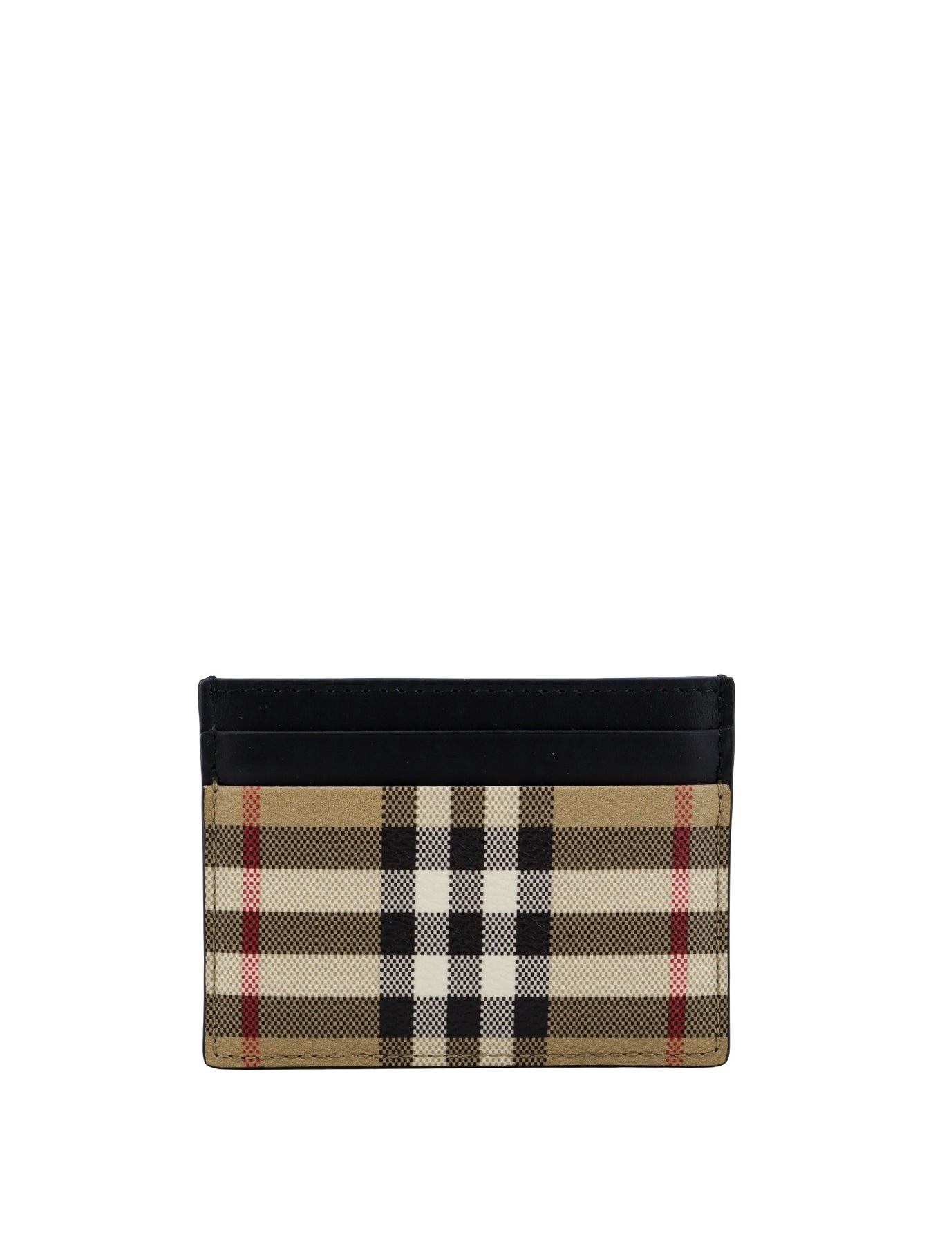 Coated canvas card holder with Check motif - 1
