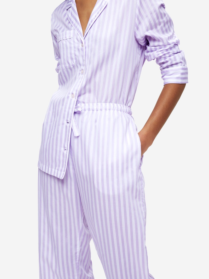 Women's Pyjamas Capri 19 Cotton Lilac - 7