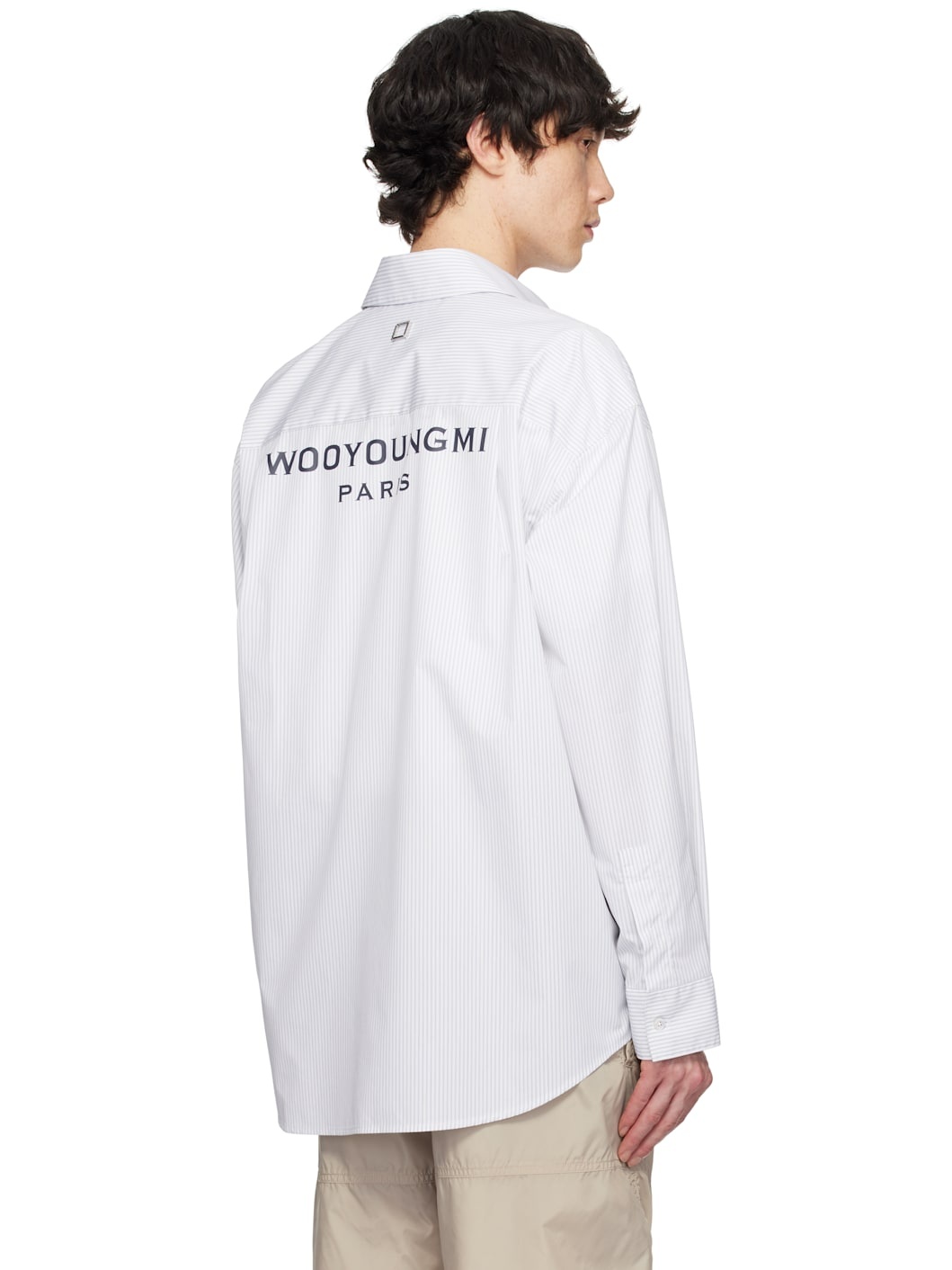 Blue & White Cotton Back Logo Shirt - 3