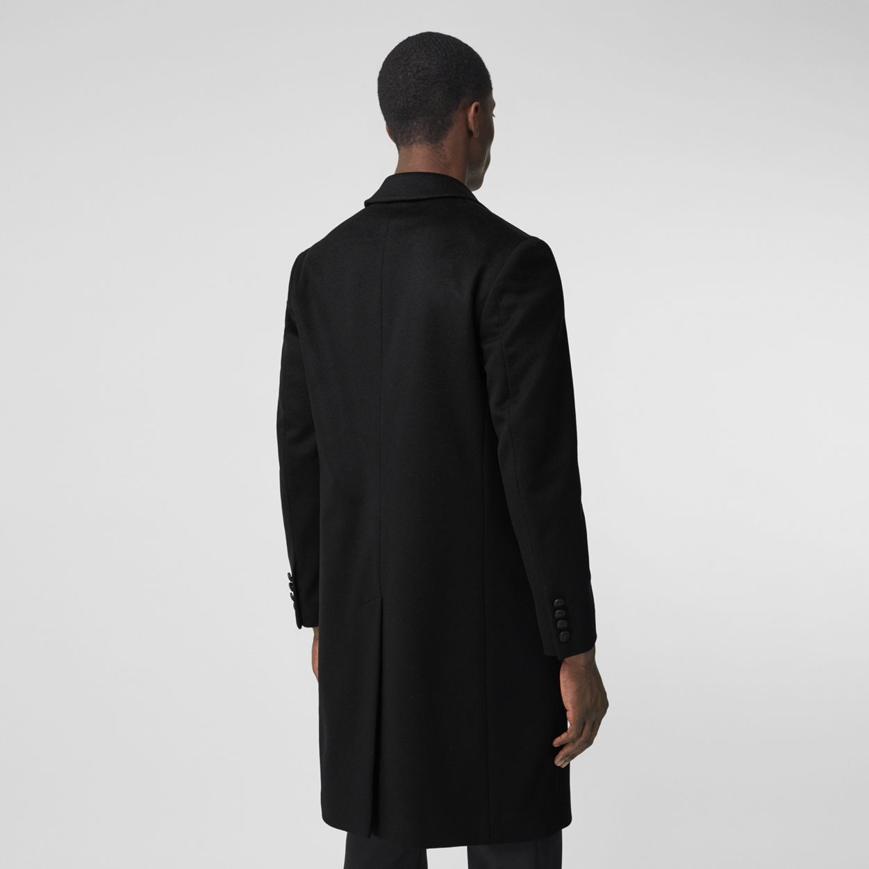 Button Detail Wool Cashmere Tailored Coat - 4