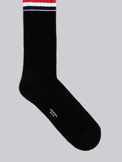 Thom Browne Athletic Rib Stripe Mid Calf Socks outlook