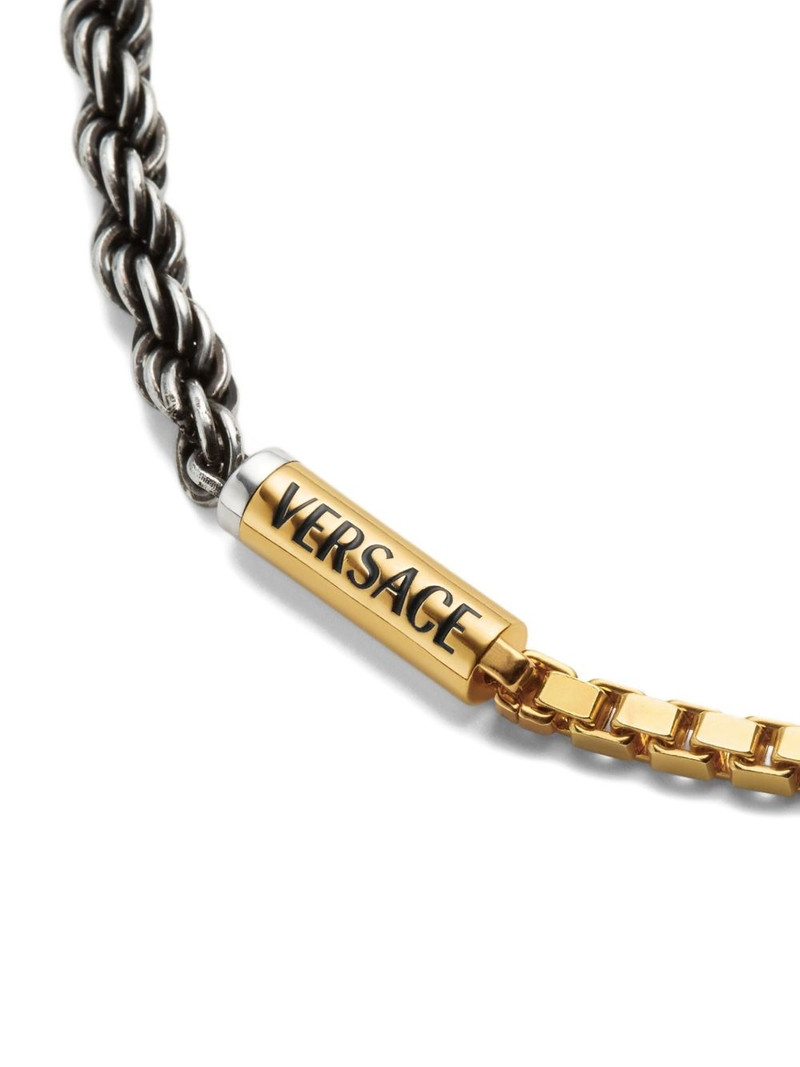 VERSACE logo-engraved necklace outlook