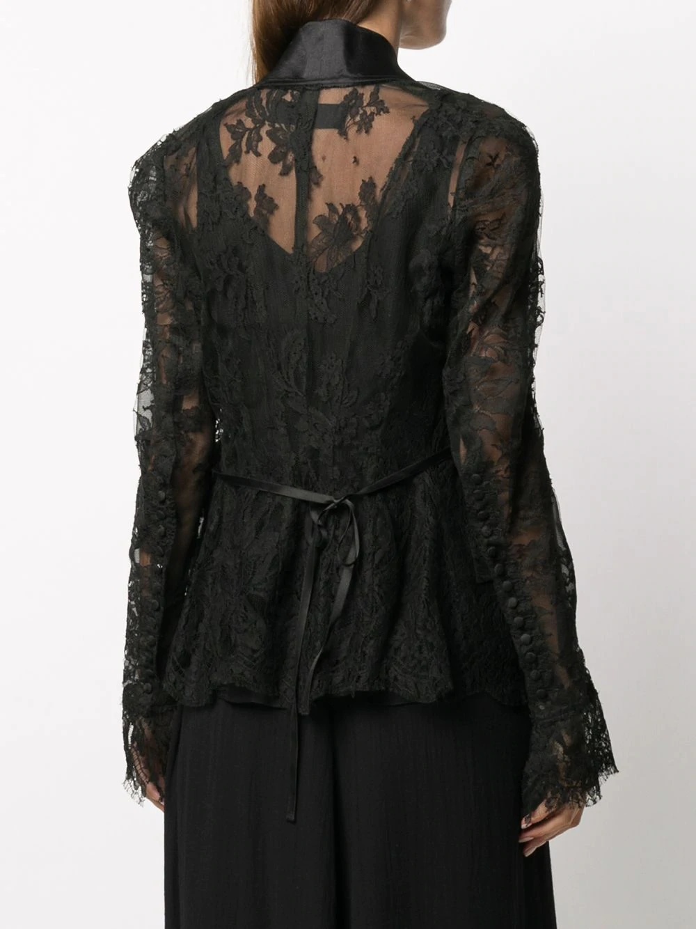 sheer lace cardigan - 4