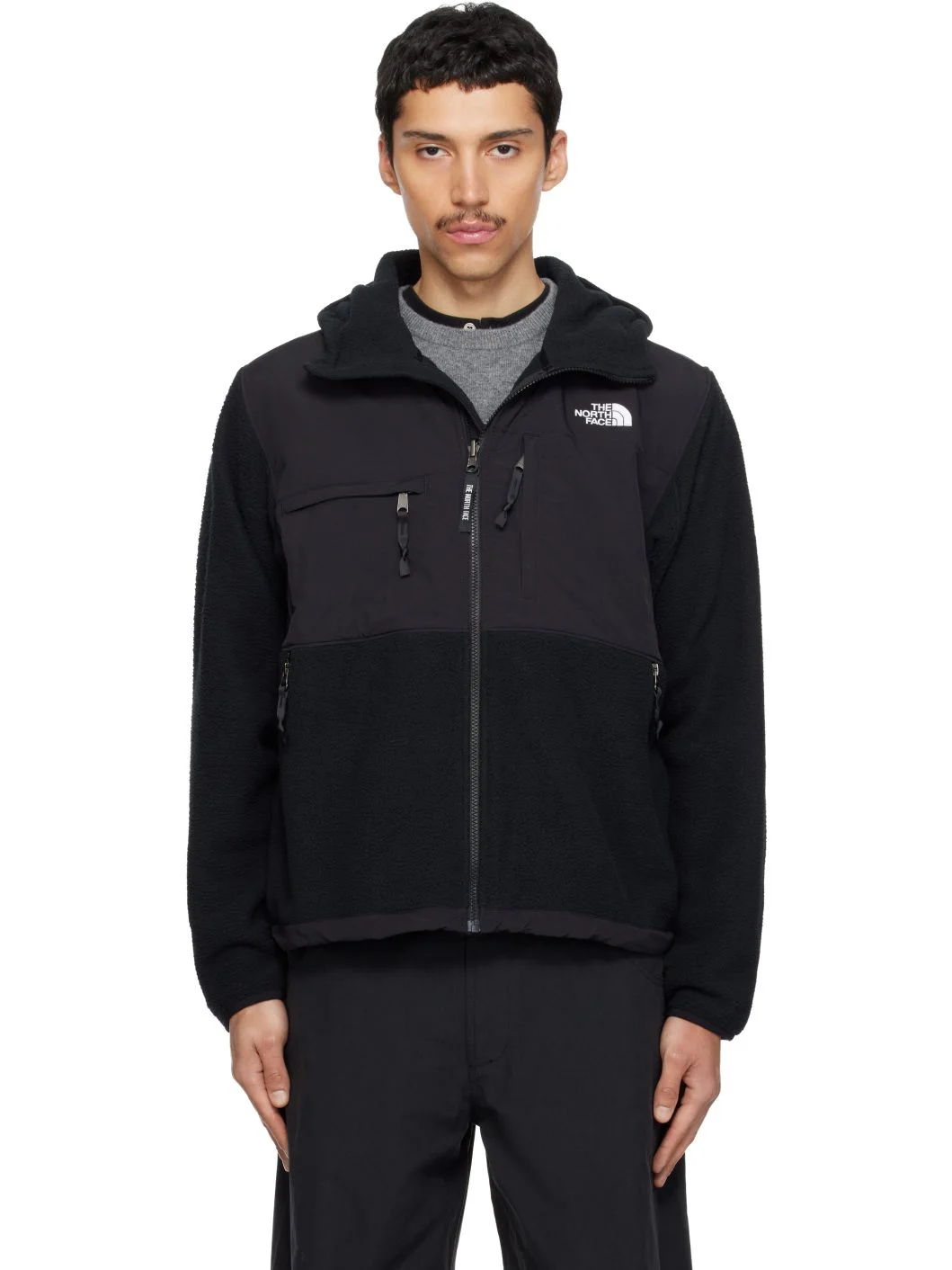 Black Retro Denali Hoodie Jacket - 1