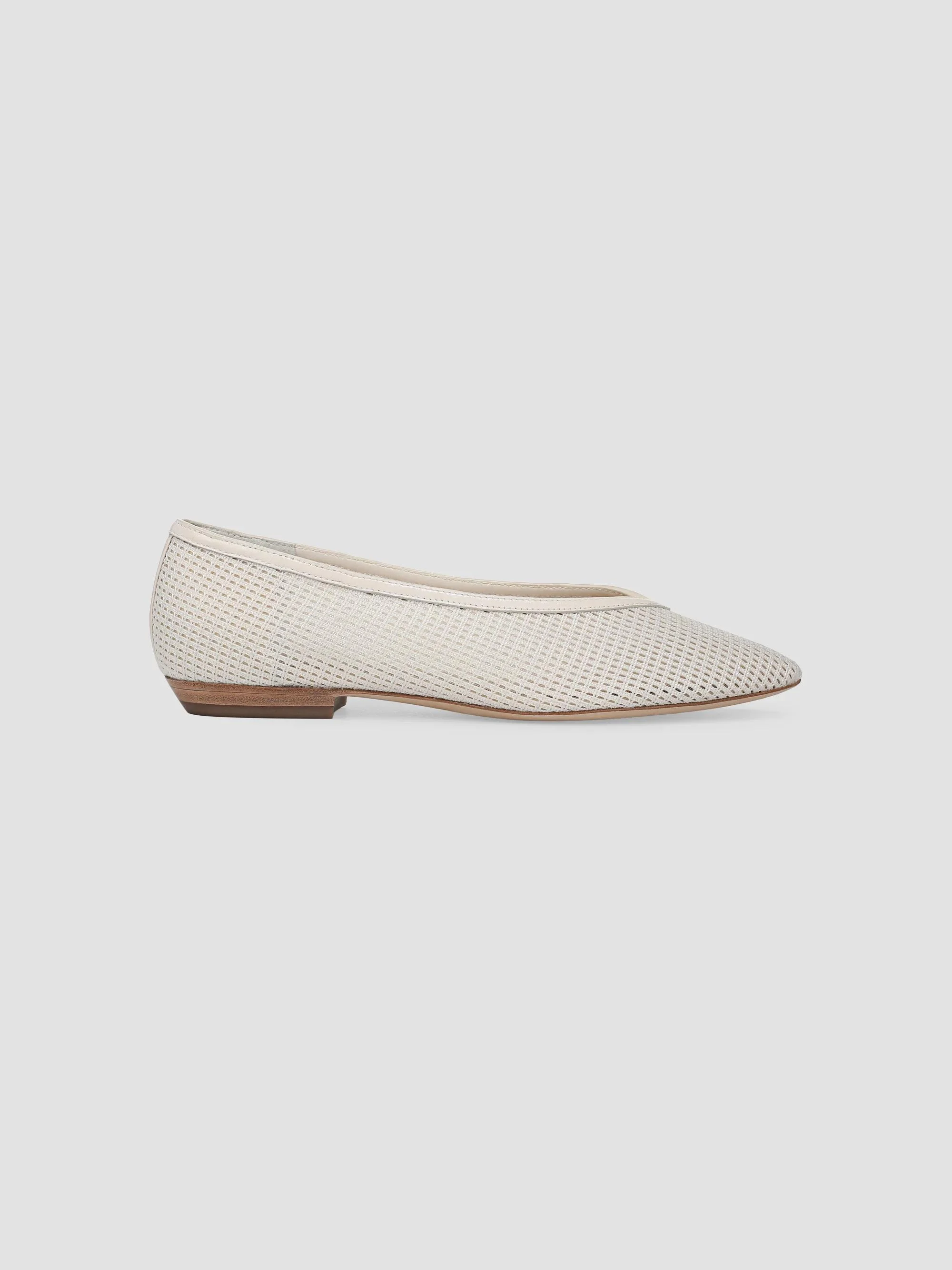 Women's Bancroft Mesh-Leather Ballerina Flats - Ecru - 1