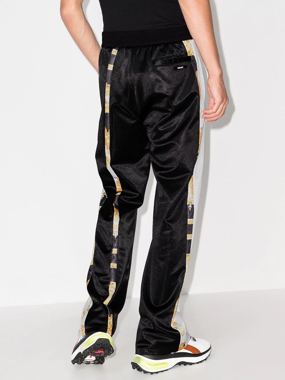 Barocco-print satin track pants - 3