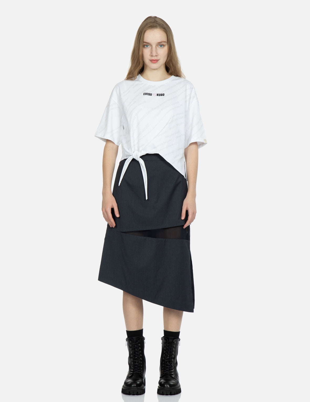 Sheer Panelled Midi Skirt - 5