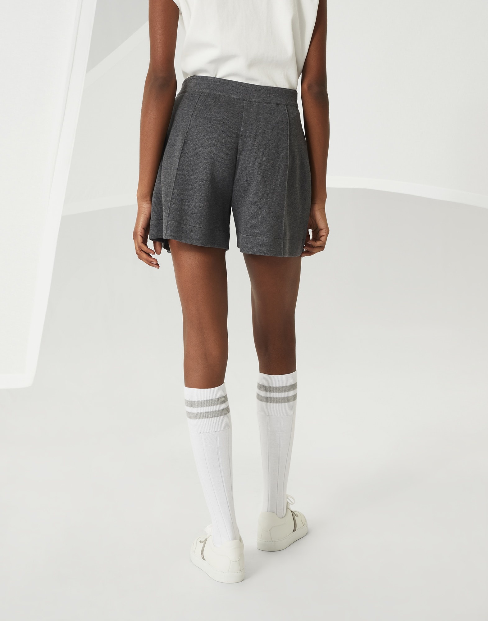 Techno cotton piqué baggy shorts - 2