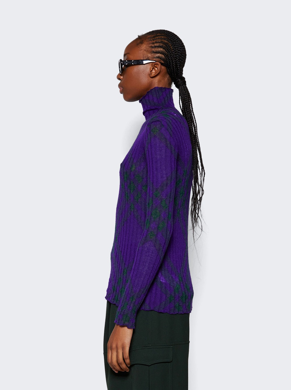 Check Mohair Blend Sweater Royal - 4