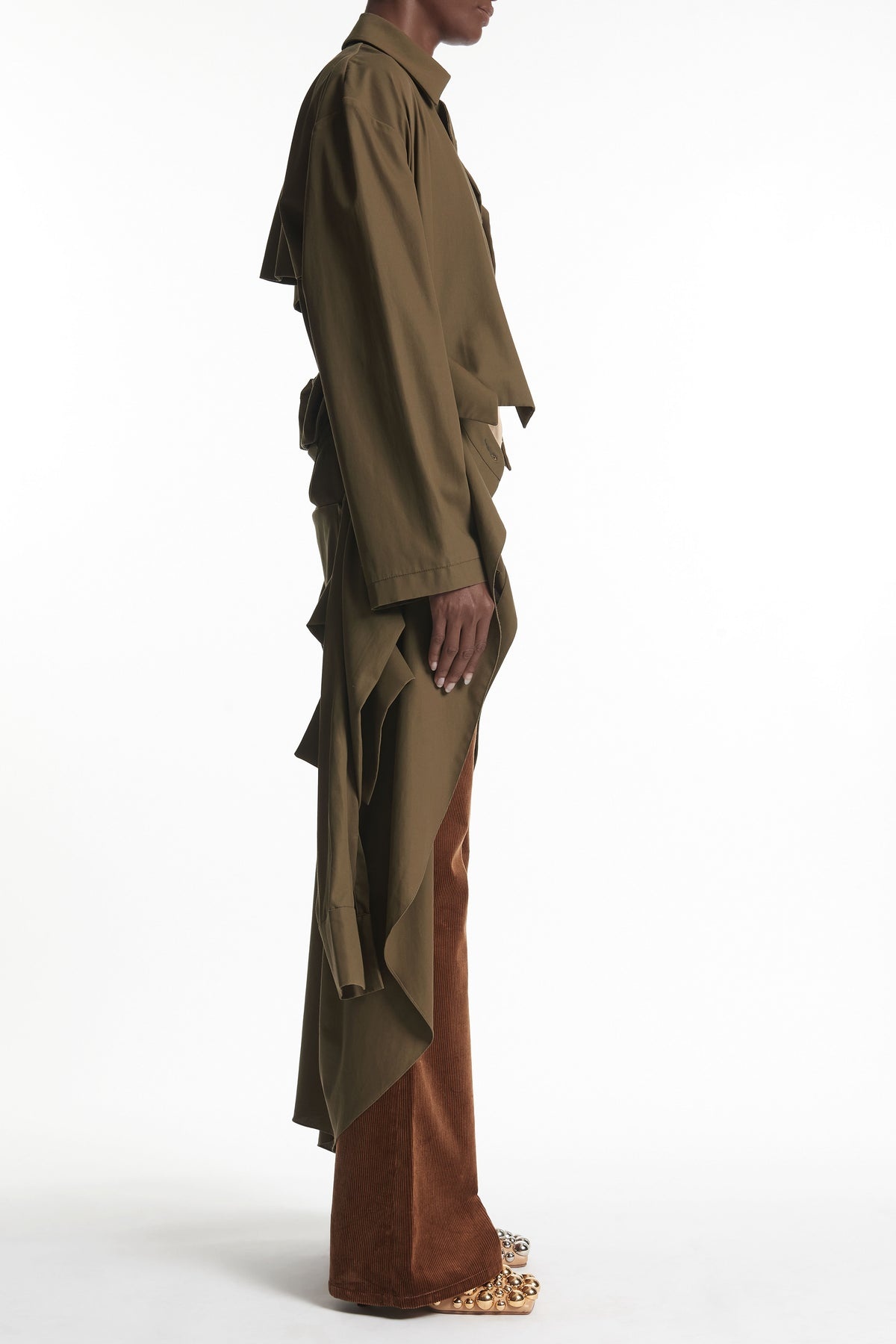 TRENCH COAT WITH SHIRT SLEEVE BELT KHAKI - 7