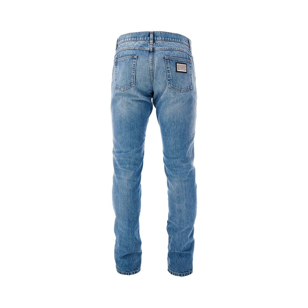 REGULAR FIT JEANS WITH LOGO PLATE - 3