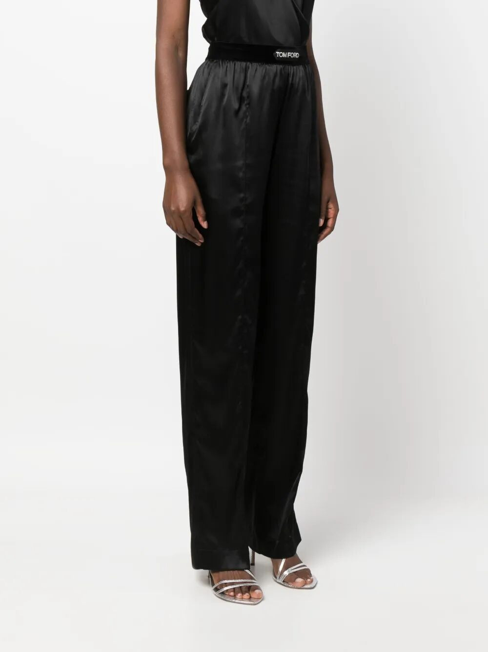 Tom Ford Women Stretch Silk Satin Pijamas Trousers - 7