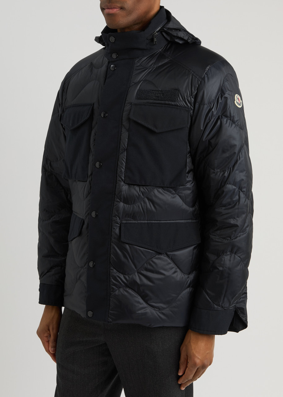 Moncler Men's Promontoire Reversible Woven Navy Shell Jacket - 6