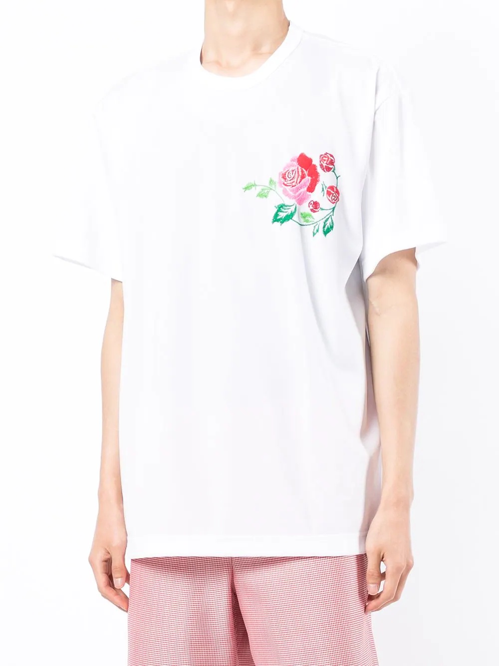 embroidered rose T-shirt - 3