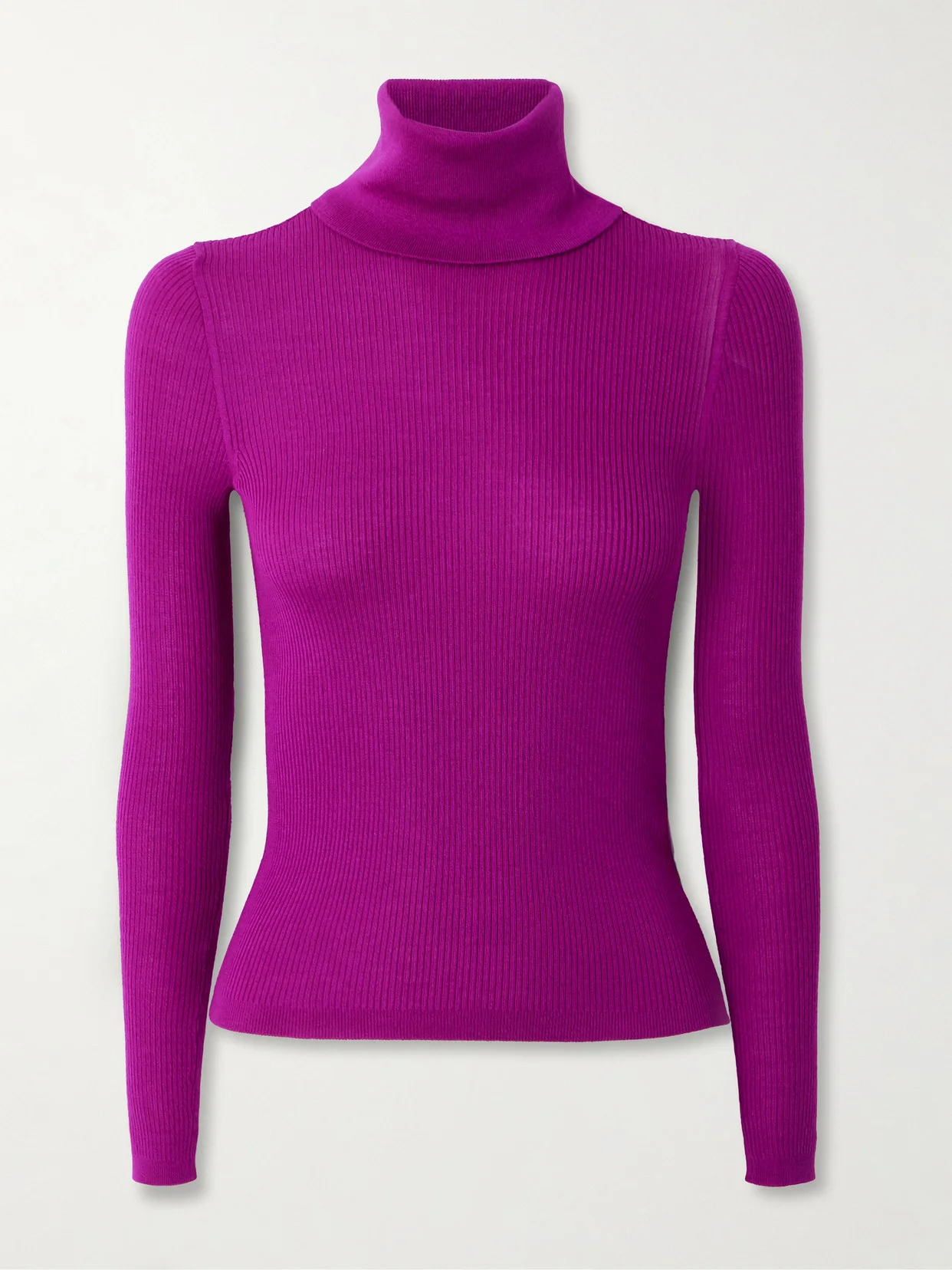 Ribbed Wool, Cashmere And Silk-blend Turtleneck Sweater - 1