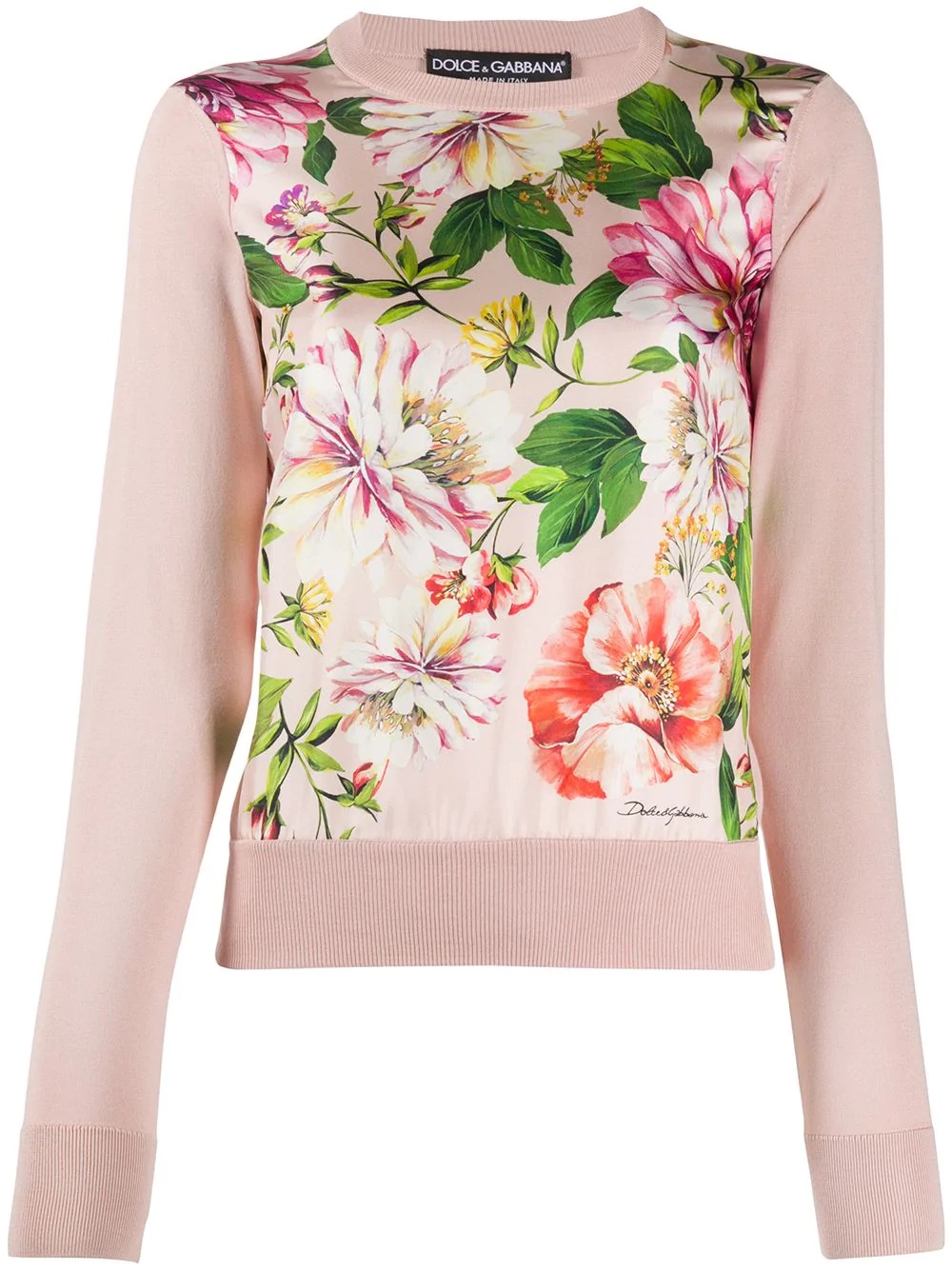 floral print panel jumper - 1