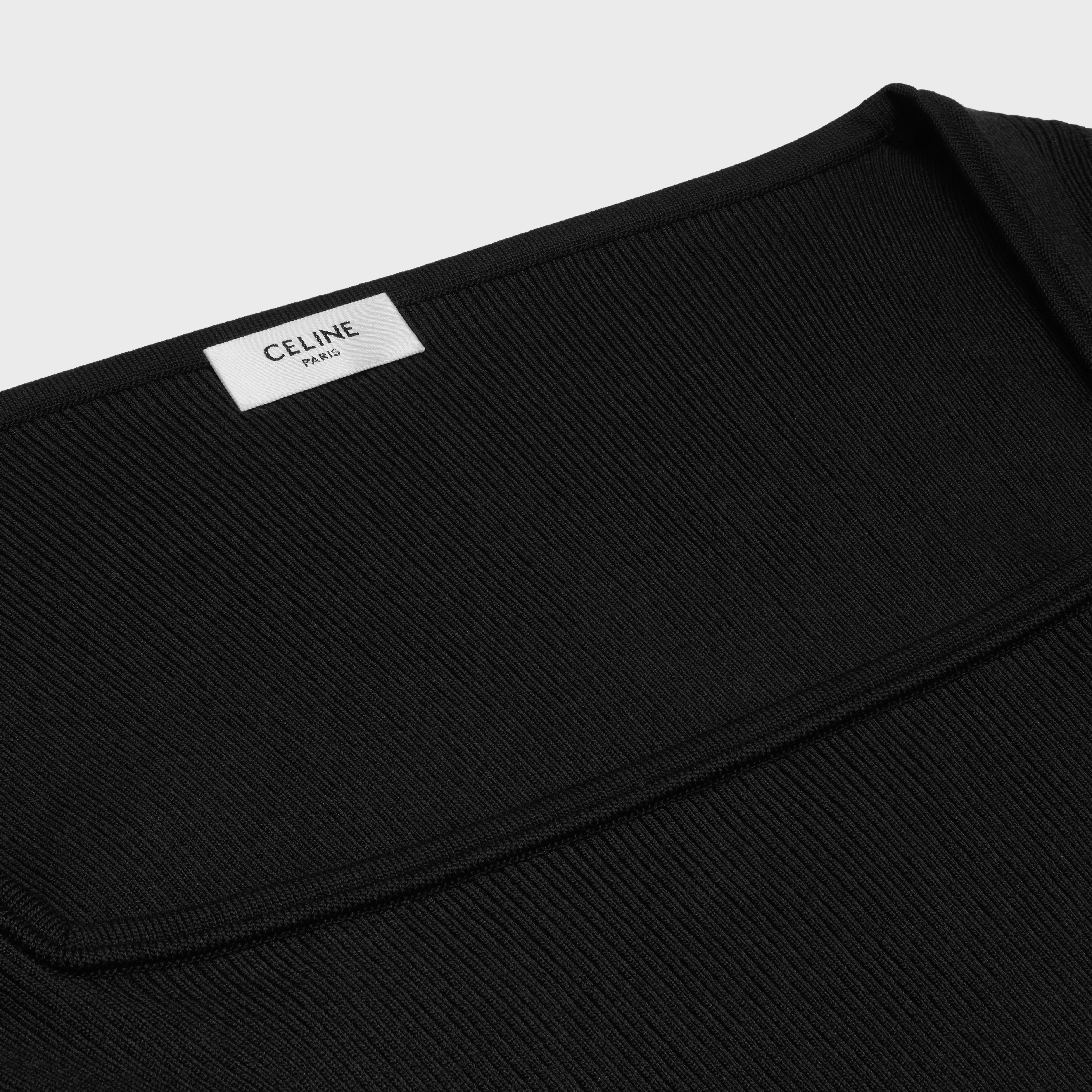 Tシャツ・カットソー CELINE | SQUARE COLLAR TOP IN UNDERPINNING SILK CELINE square collar top in underpinning silk and cotton