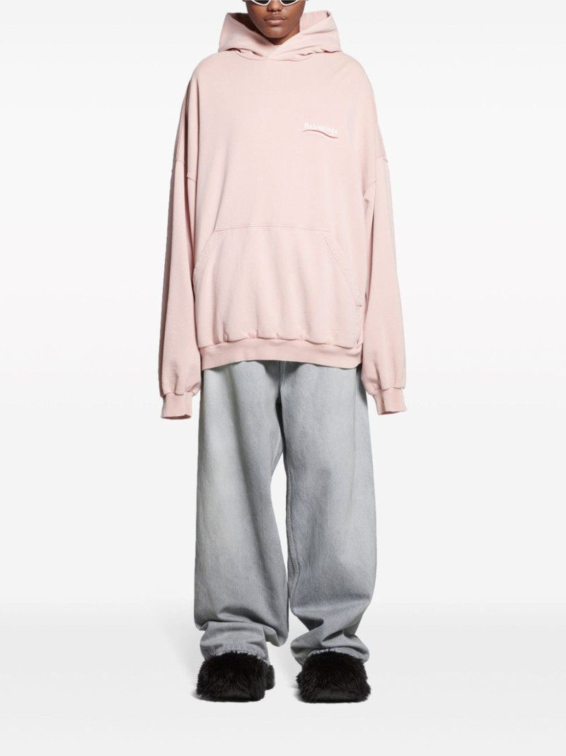 BALENCIAGA Political Campaign logo-embroidered hoodie outlook