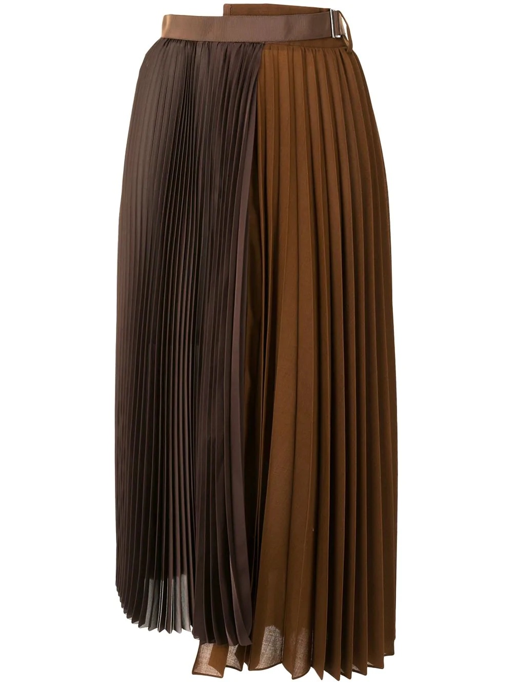 two-tone pleated midi skirt - 1