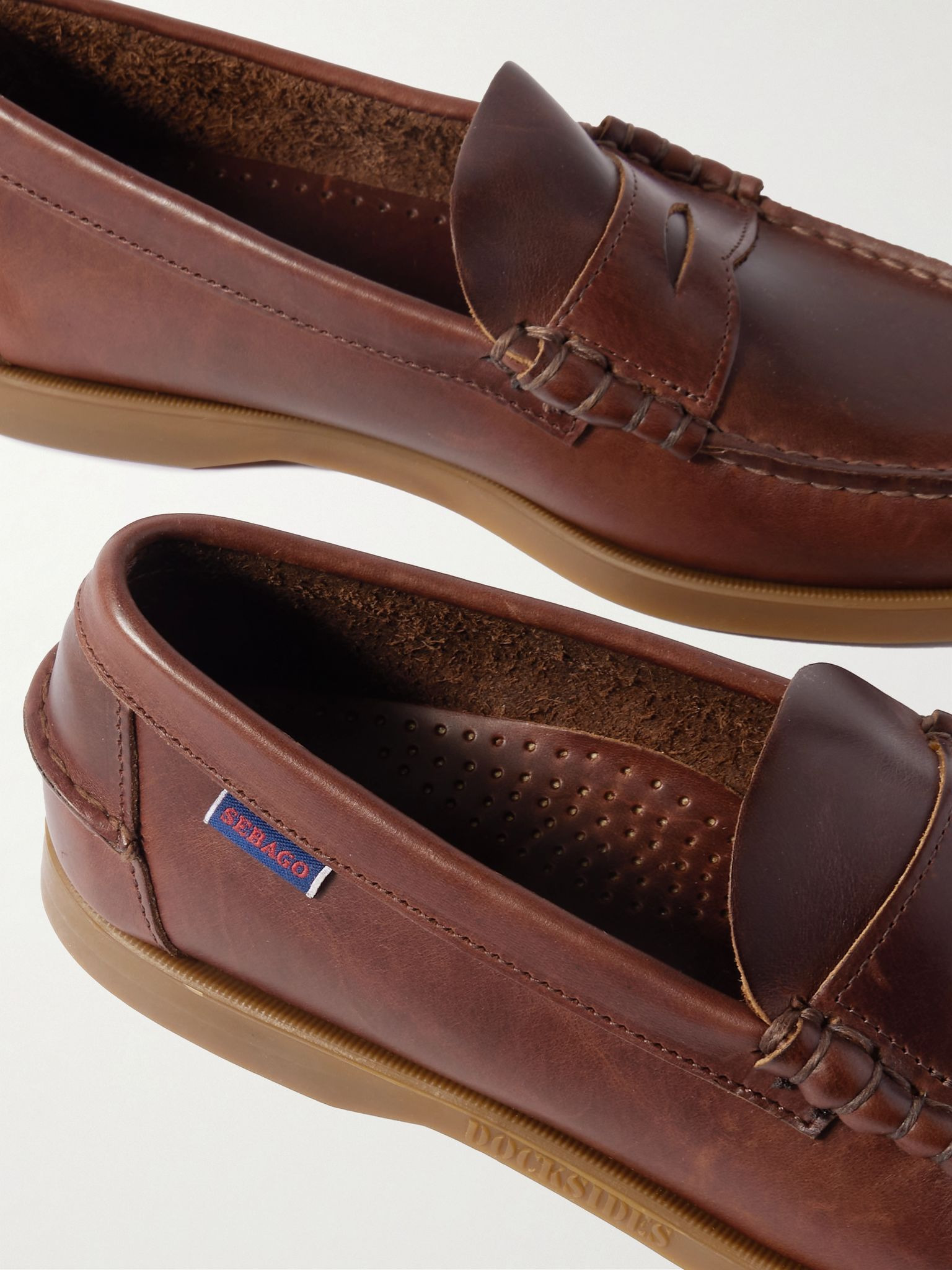 Dolphin Waxed-Leather Penny Loafers Brown - 5
