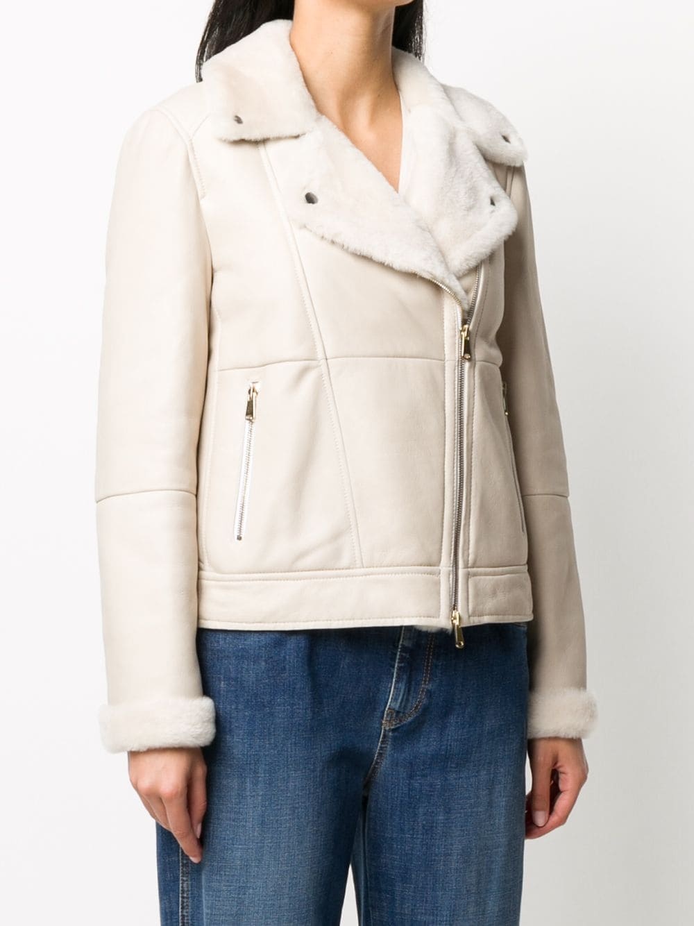 zipped aviator jacket - 3