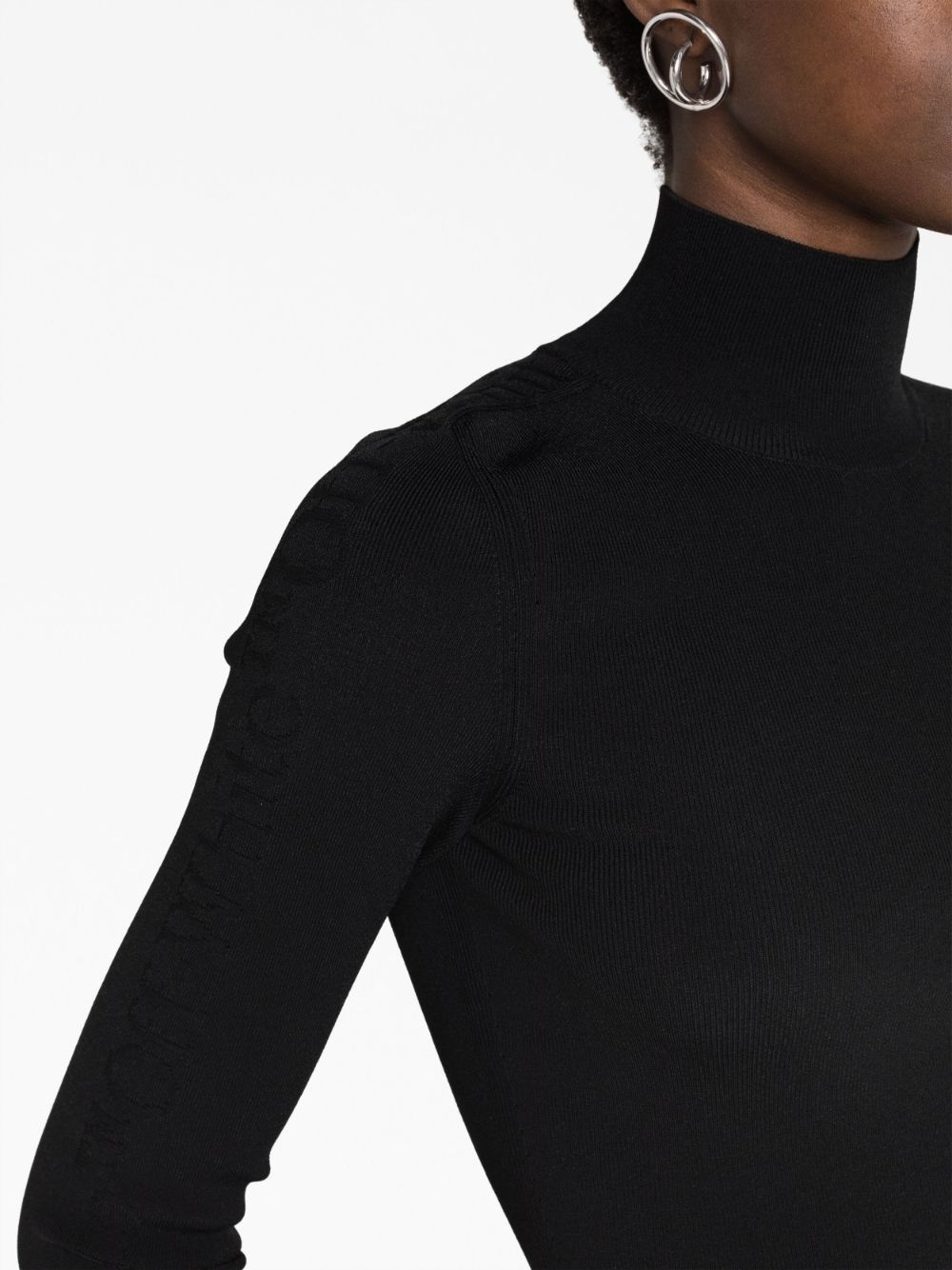 high-neck ribbed jumper - 5
