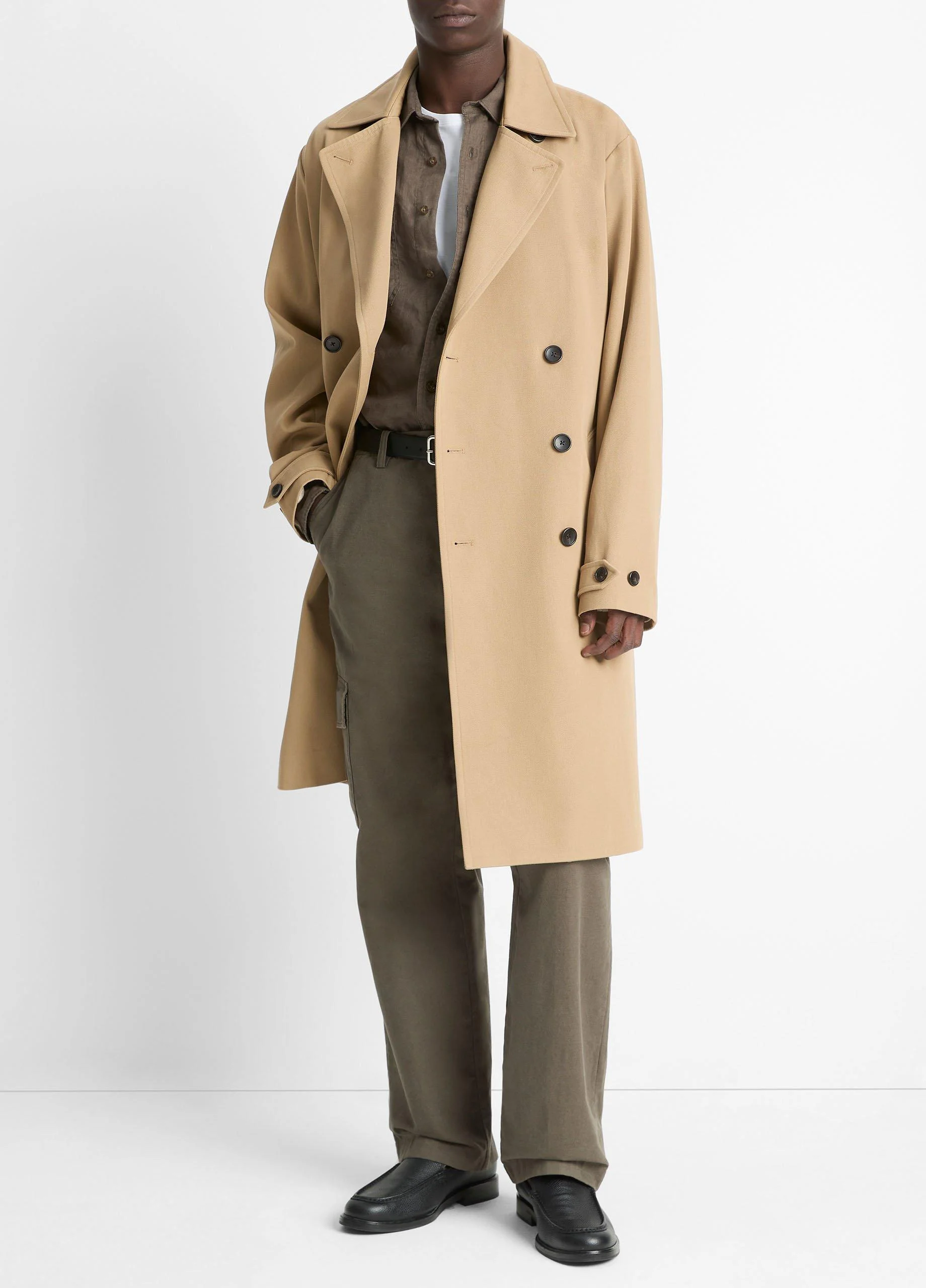 Italian Cotton Double-Breasted Trench Coat - 1