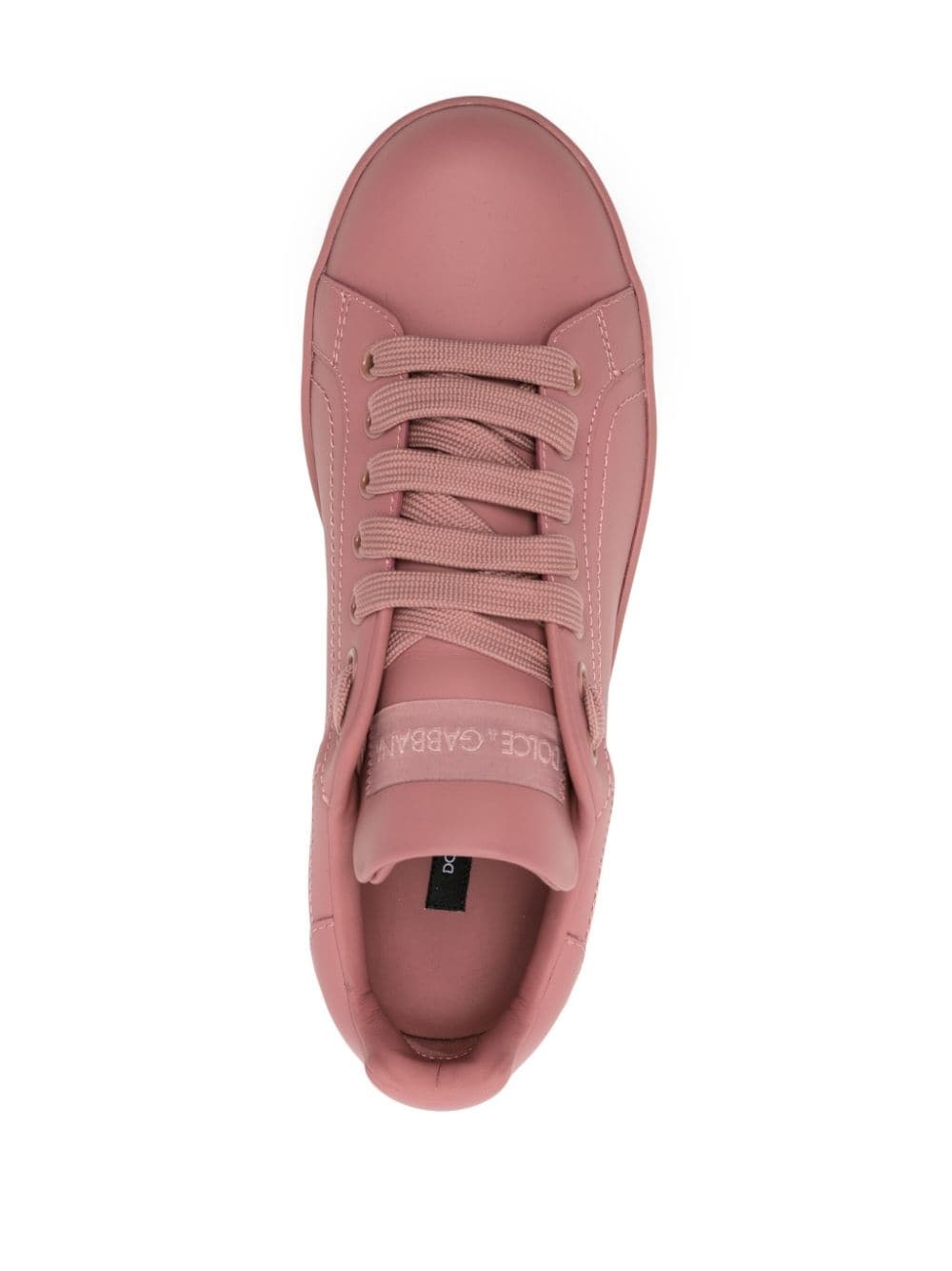 embossed-logo leather sneakers - 4
