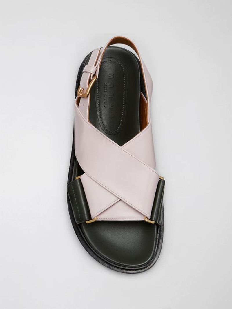 CRISS-CROSS FUSSBETT IN BLUE AND POWDER CALFSKIN 4