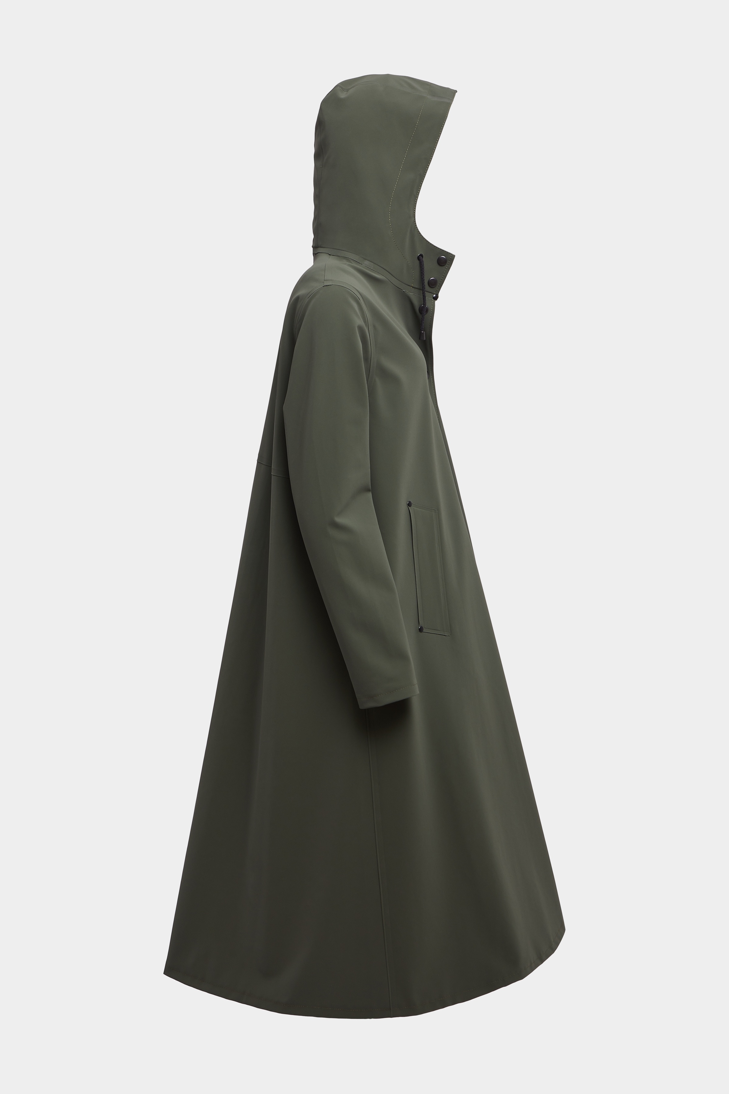 Mosebacke Long Matte Print Raincoat Dark Green - 6