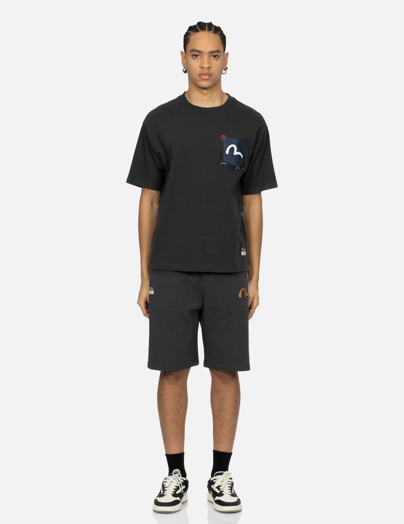 BRUSHSTROKE SEAGULL PRINT AND PATCHWORK RELAX FIT T-SHIRT 5