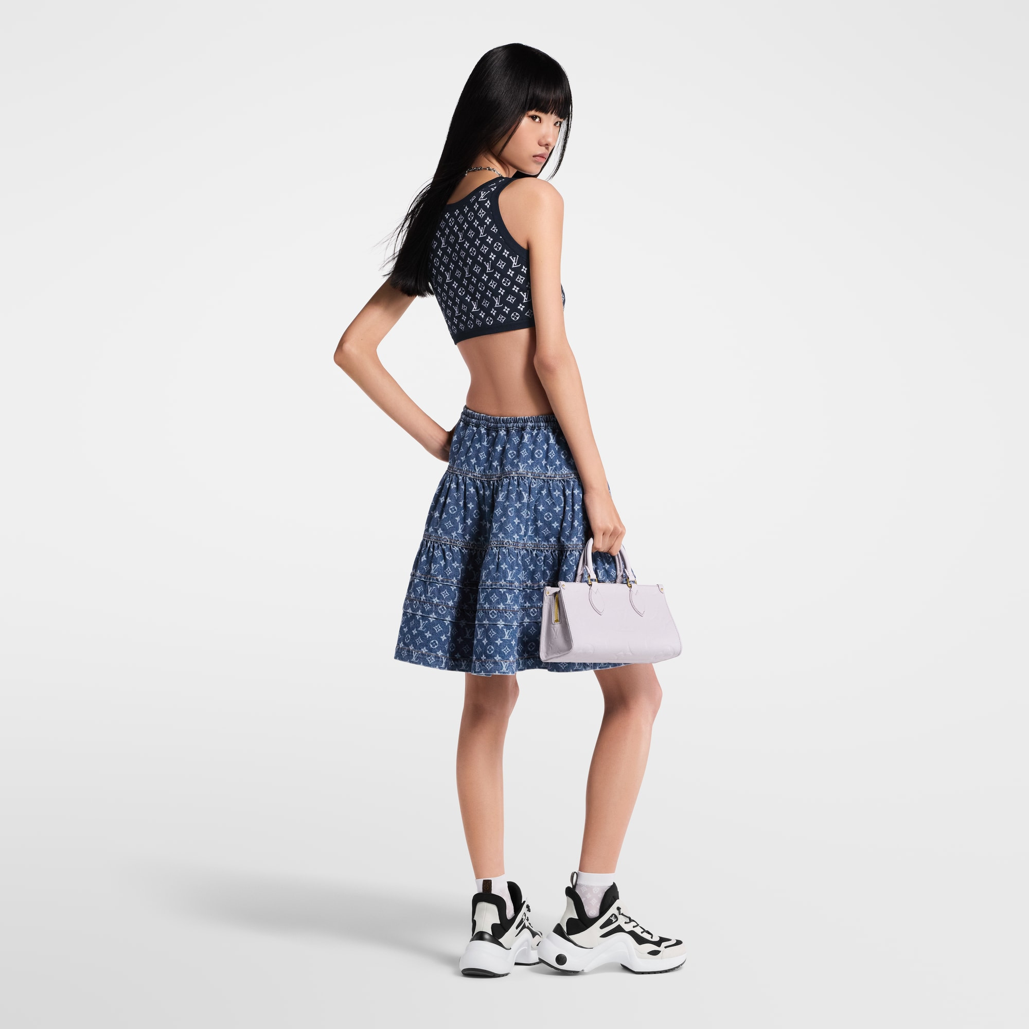 Monogram Jacquard Knit Crop Top - 5
