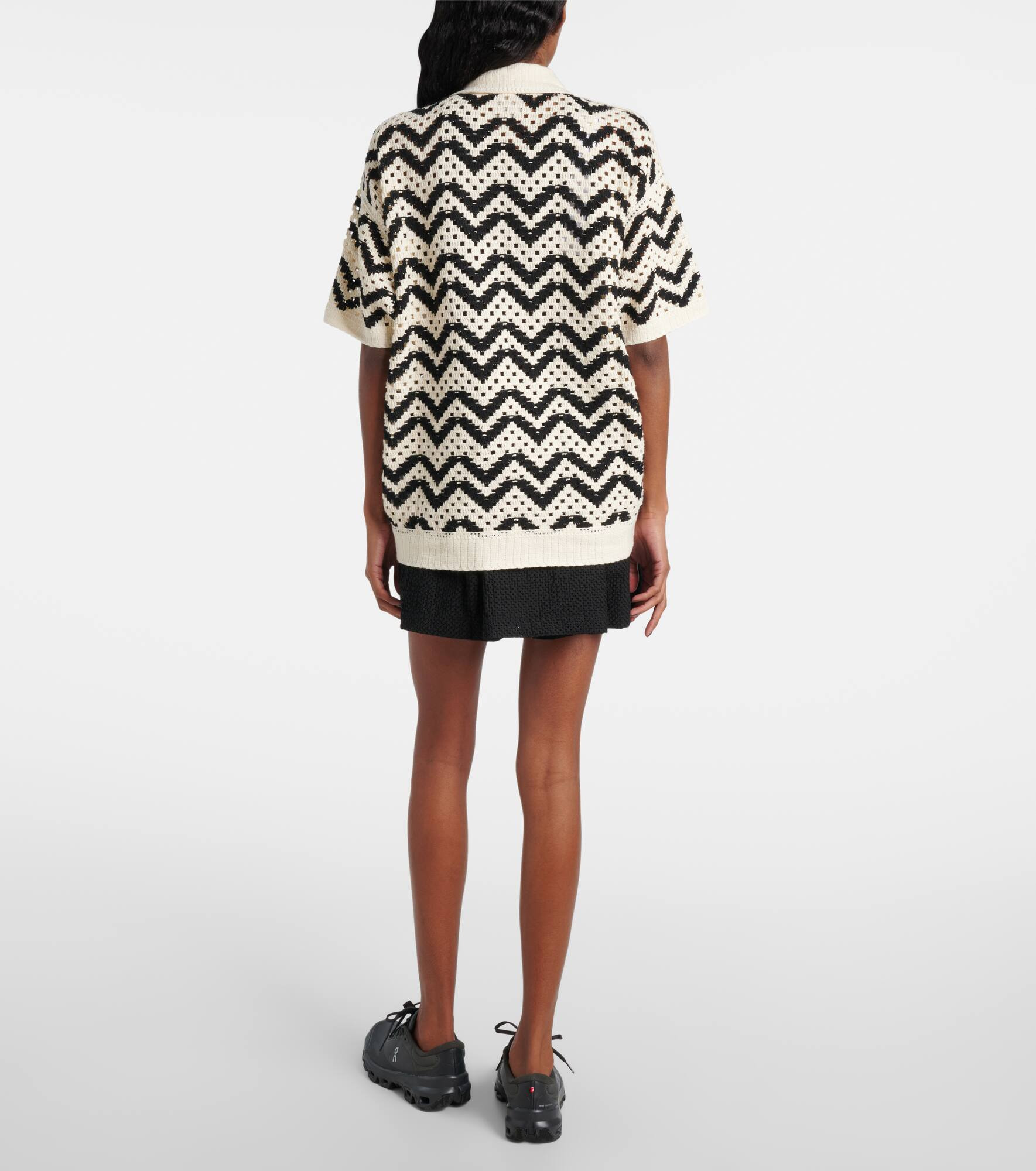 Anais crochet cotton polo shirt - 3