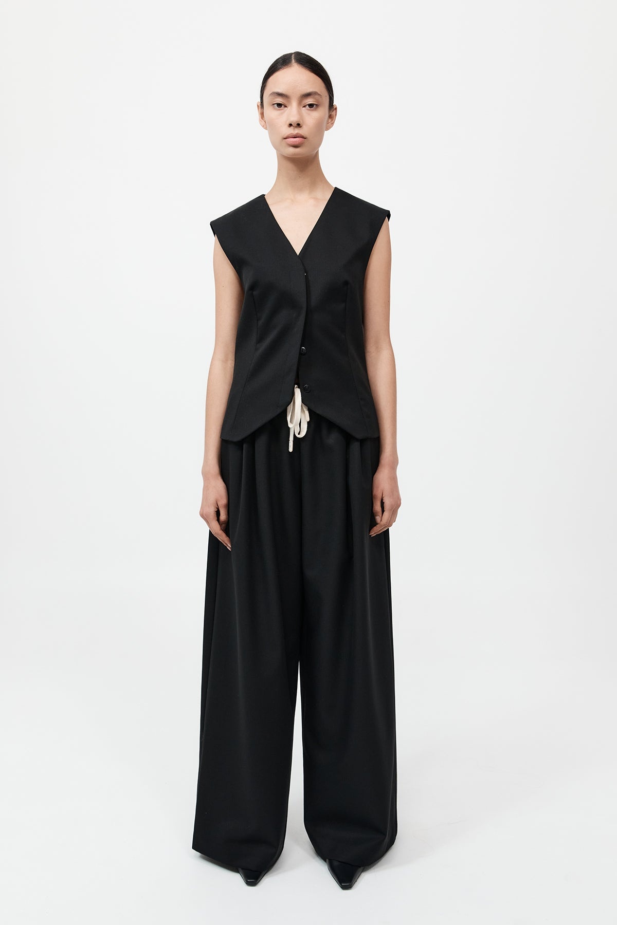 Wool Vest - Black - 5