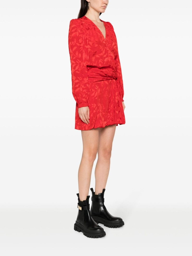 floral-jacquard wrap minidress 3