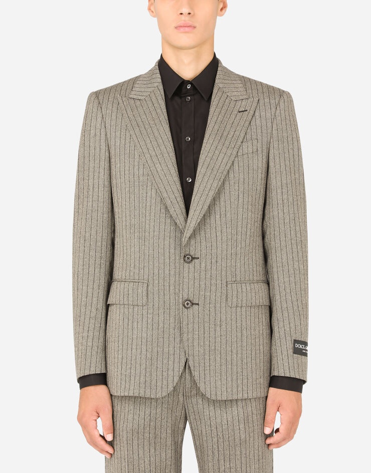 Pinstripe stretch wool Sicilia-fit jacket - 1