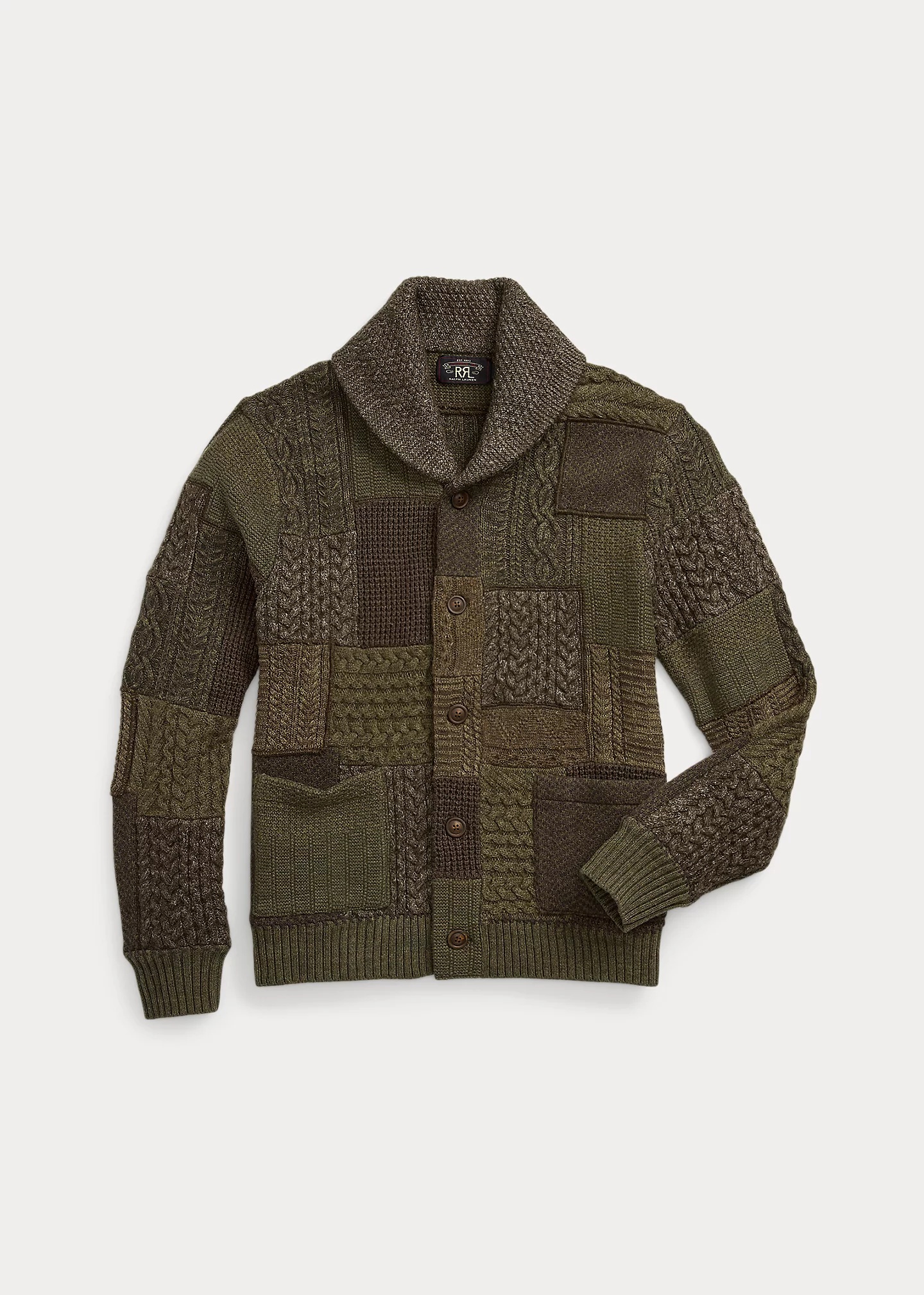 Patchwork Wool-Blend Shawl Cardigan - 1