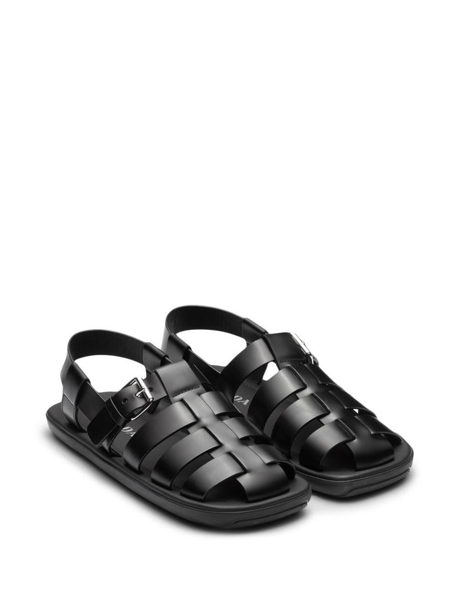 PRADA INTERWOVEN STRAPS FLAT SANDALS - 3