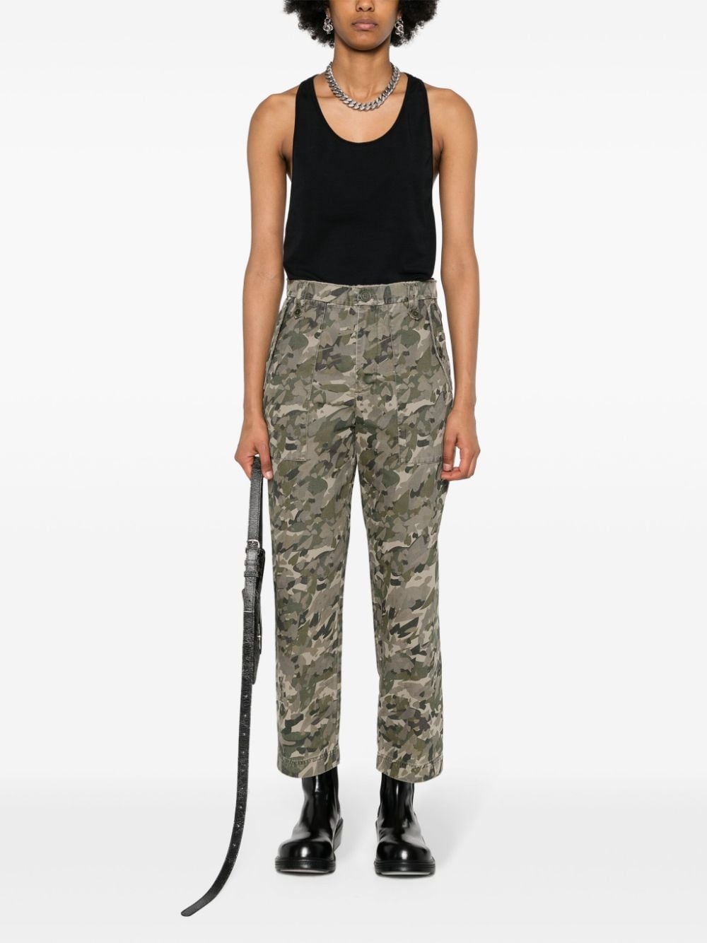 camouflage-print cotton trousers - 2